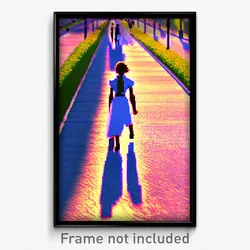 Pixel Art Poster - Fluffy Promenade (8 Bit Psychedelic Trippy Video Game Print)