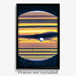 Pixel Art Poster - International Jupiter (8 Bit Psychedelic Video Game Print)