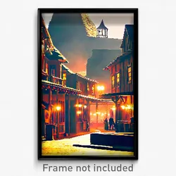 Pixel Art Poster - Grand Shantytown (8 Bit Psychedelic Trippy Video Game Print)