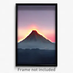 Pixel Art Poster - Bleak Volcano (8 Bit Psychedelic Trippy Video Game Print)