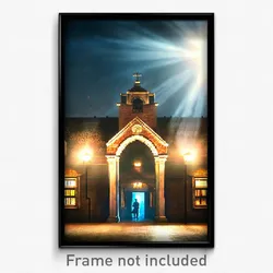 Pixel Art Poster - Familiar Almshouse (8 Bit Psychedelic Video Game Print)