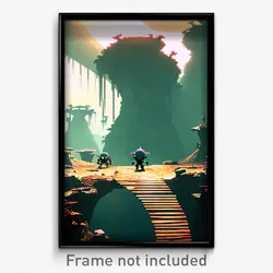 Pixel Art Poster - Puny Badland (8 Bit Psychedelic Trippy Video Game Print)