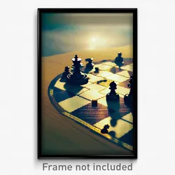 Pixel Art Poster - Lost Chess Board (8 Bit Psychedelic Trippy Video Game Print)