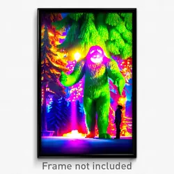 Pixel Art Poster - Evergreen Giant (8 Bit Psychedelic Trippy Video Game Print)