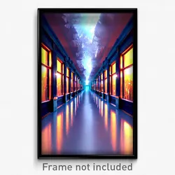 Pixel Art Poster - Frozen Corridor (8 Bit Psychedelic Trippy Video Game Print)