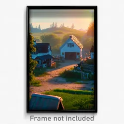 Pixel Art Poster - Familiar Homestead (8 Bit Psychedelic Video Game Print)