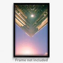 Pixel Art Poster - Unrealistic Vista (8 Bit Psychedelic Trippy Video Game Print)
