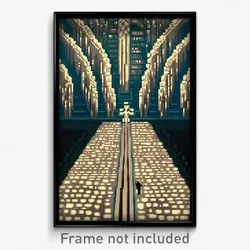Pixel Art Poster - Vast Ossuary (8 Bit Psychedelic Trippy Video Game Print)