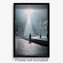 Pixel Art Poster - Silver Plaza (8 Bit Psychedelic Trippy Video Game Print)