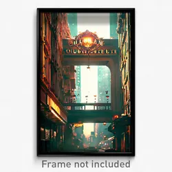 Pixel Art Poster - Urban Oubliette (8 Bit Psychedelic Trippy Video Game Print)
