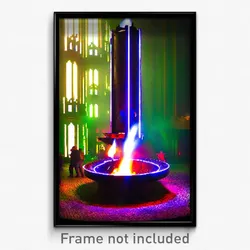 Pixel Art Poster - Flamboyant Furnace (8 Bit Psychedelic Video Game Print)