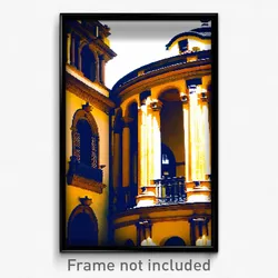 Pixel Art Poster - International Spanish Architecture (8 Bit Video Game Print)