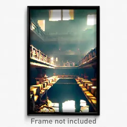 Pixel Art Poster - Warlike Baths (8 Bit Psychedelic Trippy Video Game Print)