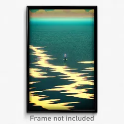 Pixel Art Poster - Puzzling Ocean (8 Bit Psychedelic Trippy Video Game Print)