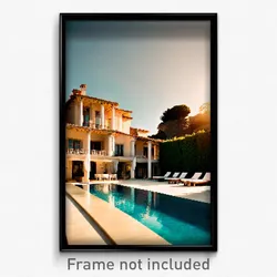 Pixel Art Poster - Prestigious Villa (8 Bit Psychedelic Trippy Video Game Print)