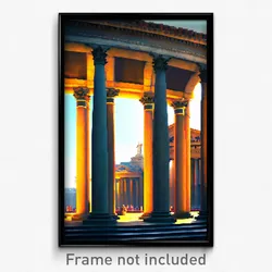 Pixel Art Poster - Humongous Roman Architecture (8 Bit Video Game Print)