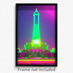 Pixel Art Poster - Glitchy Landmark (8 Bit Psychedelic Trippy Video Game Print)
