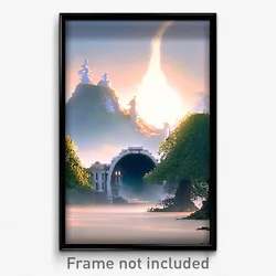Pixel Art Poster - White Shire (8 Bit Psychedelic Trippy Weird Video Game Print)