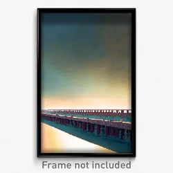 Pixel Art Poster - Faraway Aquaduct (8 Bit Psychedelic Trippy Video Game Print)