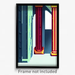 Pixel Art Poster - Simplistic Pillar (8 Bit Psychedelic Trippy Video Game Print)