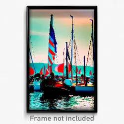 Pixel Art Poster - Nautical Labor Day (8 Bit Psychedelic Video Game Print)