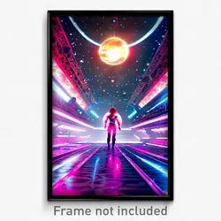 Pixel Art Poster - Fancy Outer Space (8 Bit Psychedelic Trippy Video Game Print)