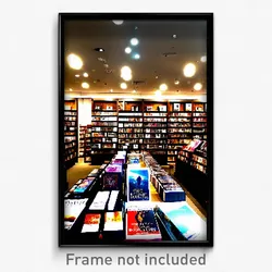 Pixel Art Poster - Prestigious Book Store (8 Bit Psychedelic Video Game Print)