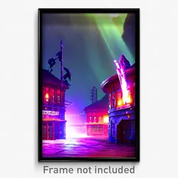 Pixel Art Poster - Villainous Outpost (8 Bit Psychedelic Video Game Print)