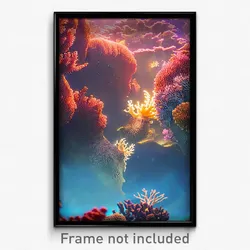 Pixel Art Poster - Haunted Coral Reef (8 Bit Psychedelic Video Game Print)