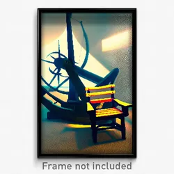 Pixel Art Poster - Nautical Chair (8 Bit Psychedelic Trippy Video Game Print)