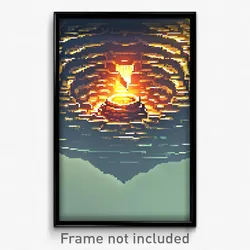 Pixel Art Poster - Puzzling Pit (8 Bit Psychedelic Trippy Video Game Print)
