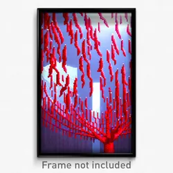 Pixel Art Poster - Red Rookery (8 Bit Psychedelic Trippy Weird Video Game Print)