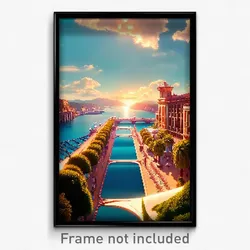 Pixel Art Poster - Elegant Strait (8 Bit Psychedelic Trippy Video Game Print)