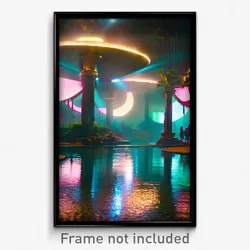 Pixel Art Poster - Unimaginable Exotic Area (8 Bit Psychedelic Video Game Print)