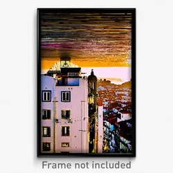 Pixel Art Poster - Worldly Lisbon (8 Bit Psychedelic Trippy Video Game Print)