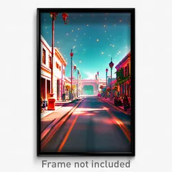 Pixel Art Poster - Imaginative Thoroughfare (8 Bit Psychedelic Video Game Print)