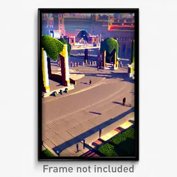 Pixel Art Poster - Amazing Plaza (8 Bit Psychedelic Trippy Video Game Print)