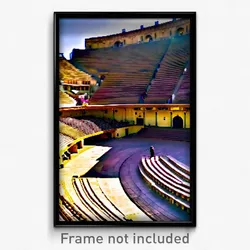 Pixel Art Poster - Old Fashioned Amphitheatre (8 Bit Video Game Print)