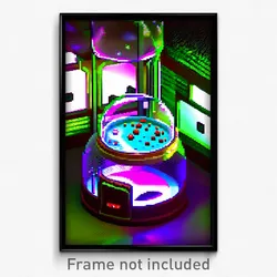 Pixel Art Poster - Liquid Terrarium (8 Bit Psychedelic Trippy Video Game Print)