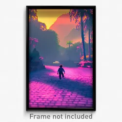 Pixel Art Poster - Unnatural Video Game (8 Bit Psychedelic Video Game Print)