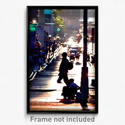 Pixel Art Poster - Urban Labor Day (8 Bit Psychedelic Trippy Video Game Print)
