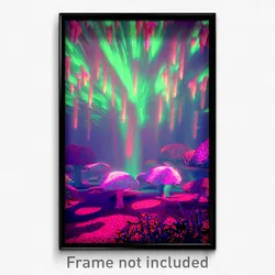 Pixel Art Poster - Glitchy Rookery (8 Bit Psychedelic Trippy Video Game Print)