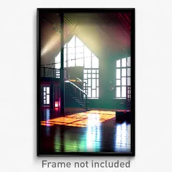 Pixel Art Poster - Imaginary Loft (8 Bit Psychedelic Trippy Video Game Print)