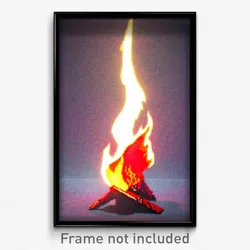 Pixel Art Poster - Dirty Flame (8 Bit Psychedelic Trippy Weird Video Game Print)