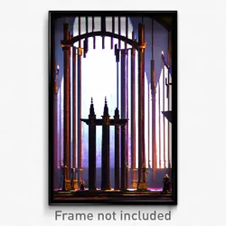 Pixel Art Poster - Drab Scriptorium (8 Bit Psychedelic Trippy Video Game Print)