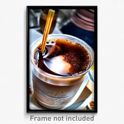 Pixel Art Poster - Bustling Brown Sugar Milk Tea (8 Bit Video Game Print)