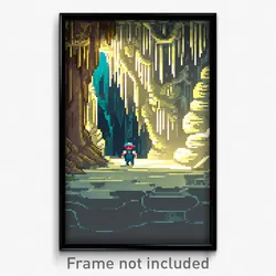 Pixel Art Poster - Wiry Cavern (8 Bit Psychedelic Trippy Weird Video Game Print)