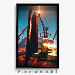 Pixel Art Poster - Rusty Conquest (8 Bit Psychedelic Trippy Video Game Print)