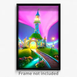 Pixel Art Poster - Whimsical Landmark (8 Bit Psychedelic Video Game Print)