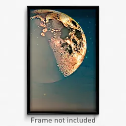 Pixel Art Poster - Bustling Moon (8 Bit Psychedelic Trippy Video Game Print)